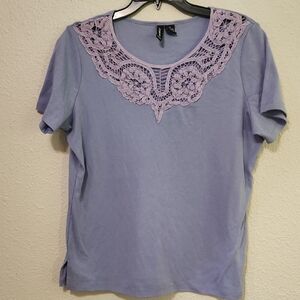 Lavender Lace Detail Women's Top